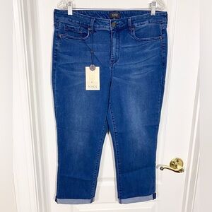 NYDJ Skinny High Waist Rolled Cuff Capri Jeans Chloe Lift Tuck 12